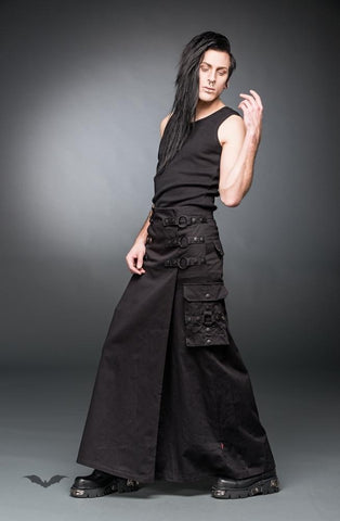 Queen of Darkness - Long Skirt with rings and side pockets